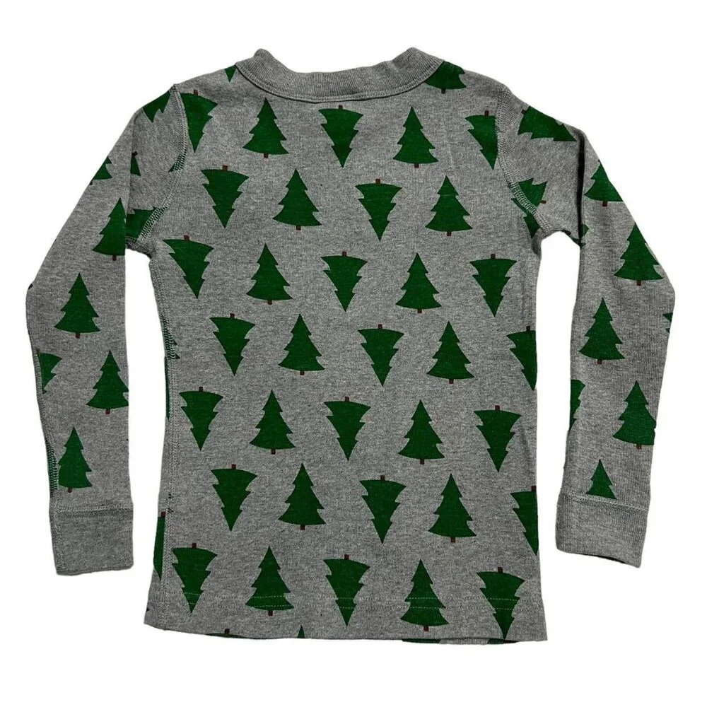 Hanna Andersson Sz 100 (4) Christmas Tree Long John Pajamas